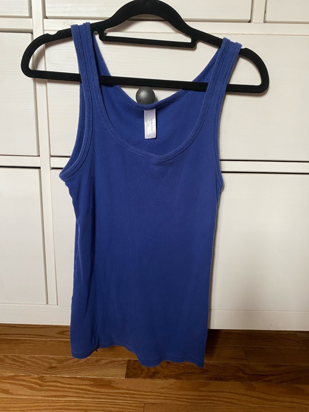 Classic Women's Blue Rib Tank Top - Scoop Neck